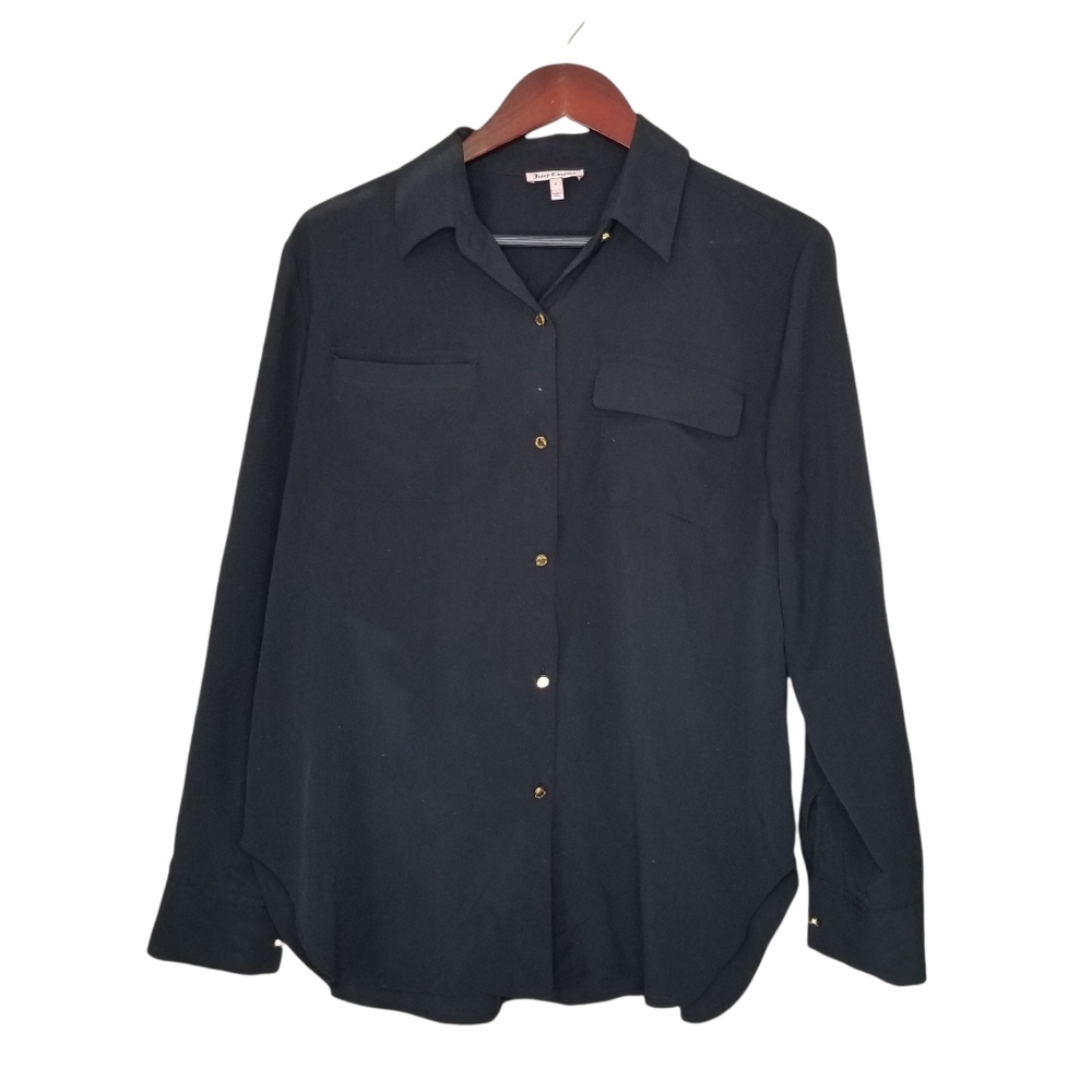 Juicy Couture Black Button Down with Gold Buttons